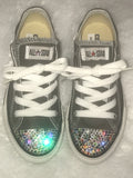Girls Bling Converse Sneakers – Rainbow Stones on Sole, Crystallized Shoes