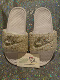 Women’s Bling Nike Slides with Pearls & AB Rhinestones