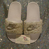 Women’s Bling Nike Slides with Pearls & AB Rhinestones