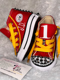 Daniel Tiger Inspired Custom Sneakers – Personalized Kids Bling & Glitter Shoes