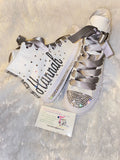 Custom Rhinestone Bling Converse – Personalized Bat Mitzvah Sneakers