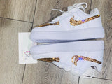 Gold Bling Air Force 1 Custom Sneakers – Crystal Embellished Nike Uptowns ✨👟