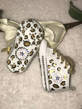 Custom Baby Sneakers – Leopard Print Bling with Rhinestones ✨👶