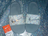 Women’s Bling Nike Slides – Pearl & Rhinestone Embellished Sandals