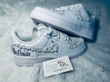 Custom Bling Air Force 1 Sneakers – Pearl & Rhinestone Bridal Shoes