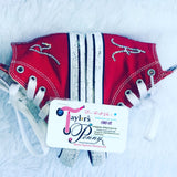 Girls Elmo Inspired Bling Sneakers – Custom Rhinestone & Glitter Shoes ❤️✨