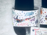 Women’s Bling Nike Slides – Hand-Painted with Rhinestones