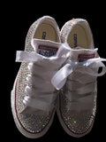 Custom Kids Bling Low Top Converse – Hand-Crystallized Rhinestone Embellished Sneakers