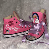 Girls’ Bling Sneakers – Girl Power & Rainbow Design
