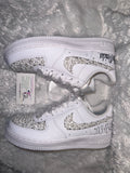 Custom Bling Air Force 1 Sneakers – Pearl & Rhinestone Bridal Shoes