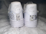Custom Bling Air Force 1 Sneakers – Pearl & Rhinestone Bridal Shoes
