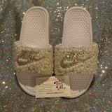 Women’s Bling Nike Slides with Pearls & AB Rhinestones