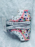 Girls’ Bling Converse Sneakers – Embellished Pearl Unicorn Design