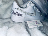 Custom Bling Air Force 1 Sneakers – Pearl & Rhinestone Bridal Shoes