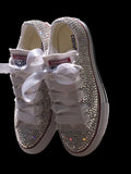 Custom Kids Bling Low Top Converse – Hand-Crystallized Rhinestone Embellished Sneakers