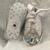 Custom Baby Bling Sneakers – Crystal & Big Rhinestone Diamond Embellished Baby Shoes ✨👶👟