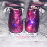 Women’s Bling Converse Sneakers – Embellished Fuchsia Rhinestone Shoes