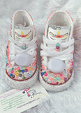 Girls’ Bling Converse Sneakers – Embellished Pearl Unicorn Design