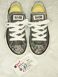 Girls Bling Converse Sneakers – Rainbow Stones on Sole, Crystallized Shoes