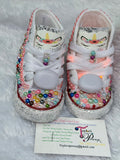 Girls’ Bling Converse Sneakers – Embellished Pearl Unicorn Design