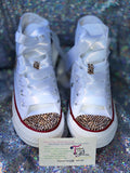 Women’s Bling White Converse – Rhinestone & Glitter Personalized Sneakers