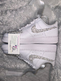 Custom Bling Air Force 1 Sneakers – Pearl & Rhinestone Bridal Shoes