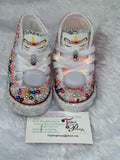 Girls’ Bling Converse Sneakers – Embellished Pearl Unicorn Design