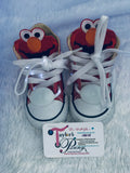 Girls Elmo Inspired Bling Sneakers – Custom Rhinestone & Glitter Shoes ❤️✨