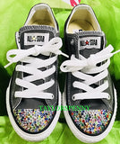 Girls Bling Converse Sneakers – Rainbow Stones on Sole, Crystallized Shoes