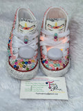Girls’ Bling Converse Sneakers – Embellished Pearl Unicorn Design