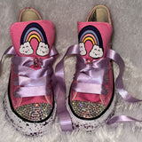 Girls’ Bling Sneakers – Girl Power & Rainbow Design