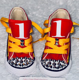 Daniel Tiger Inspired Custom Sneakers – Personalized Kids Bling & Glitter Shoes
