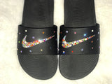 Womens Bling Nike Slides (Rainbow)