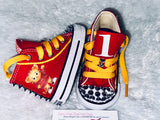 Daniel Tiger Inspired Custom Sneakers – Personalized Kids Bling & Glitter Shoes