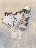 Custom Rhinestone Bling Converse – Personalized Bat Mitzvah Sneakers