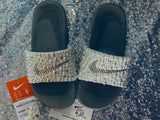 Women’s Bling Nike Slides – Pearl & Rhinestone Embellished Sandals