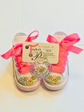 Bling Girls Converse – Minnie Mouse Inspired with Sparkling Pacifier Charm 🎀✨