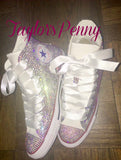 Womens Bling Converse Hi-Top Embellished AB Swarovski Rhinestones