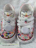 Girls’ Bling Converse Sneakers – Embellished Pearl Unicorn Design