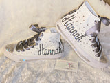 Custom Rhinestone Bling Converse – Personalized Bat Mitzvah Sneakers