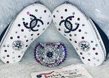 Coco Chanel Inspired Baby Bling Sneakers with Pacifier Charm ✨👶