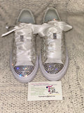 Pearl & Rhinestone Embellished Communion Sneakers – Custom Bling Shoes