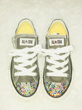 Girls Bling Converse Sneakers – Rainbow Stones on Sole, Crystallized Shoes