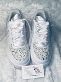 Custom Bling Air Force 1 Sneakers – Pearl & Rhinestone Bridal Shoes