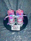 Peppa Pig Inspired Girls Bling & Pearl Embellished Sneakers ✨🐷