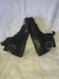 Women’s Bling Sneakers – Black with Gold Rhinestone Embellishments
