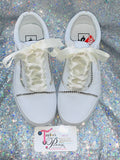 Bling White Vans Core Classics – Custom Crystallized Sneakers ✨👟